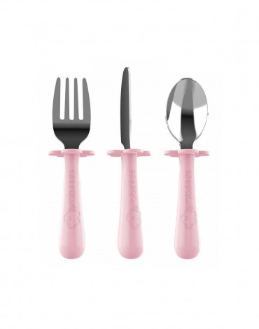 Blush Stainless-Steel Fork, Knife and Spoon Set