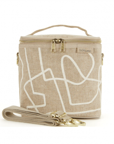 SoYoung Lunch Bag - White Abstract Lines